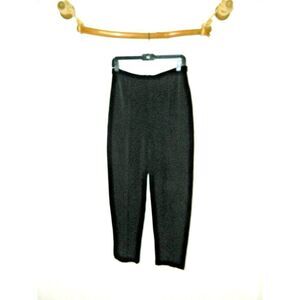 Tadashi Pants Womens Size 6 Black Vintage Knit High Waisted Creased Trousers